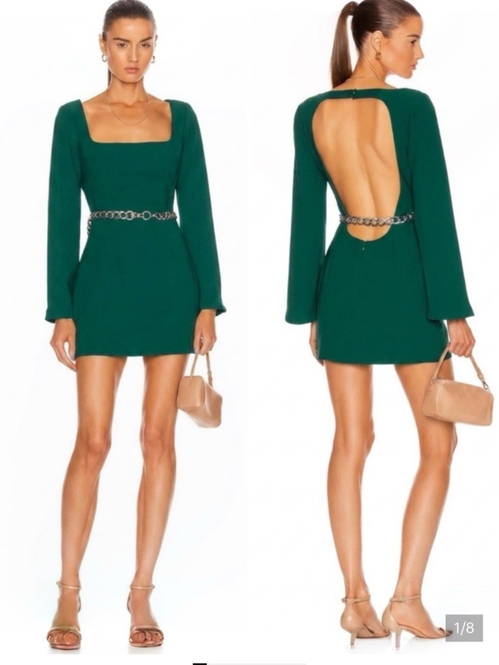 Women's ATOIR Long Sleeve Mini Dress in Green, Size 4